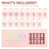 AILLSA Uñas Francesas Cortas Y Cuadradas, 180 Unidades De Uñas