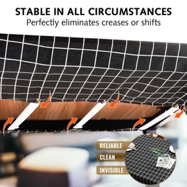 Tablecloth Clips Hidden Strap 5 Pack, 2 sizes Adjustable Elasticity Picnic Table Cloth Holder Clip Bed Sheet Clips Indoor Outdoor for Thick Tables, Picnic Covers, Camping, RVs Essential Accessories.