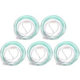JWYN 5pk 25Ft Adult Oxygen Nasal Cannula, Super Soft Comfort Soft Plus, Trumpet Connector
