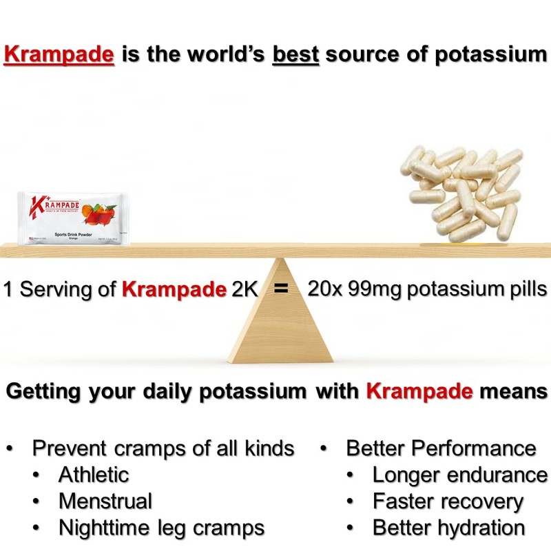 Krampade Original 2K - 2000 mg Potassium Electrolyte Powder Drink
