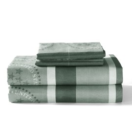 VISI-ONE US Army Camouflage King Striped Sheet Set - 4 Piece Military Camo Bedding - Premium Microfiber Super Soft Plain Weave Fabric - Easy Care Machine Washable Army Bedding for Bedroom