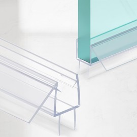 AquivaCoast 2-Pack Shower Door Bottom Seal, (3/8" x 36") Ultra Clear Glass Shower Door Seal Strip, Stop Leaks and Create a Water Barrier