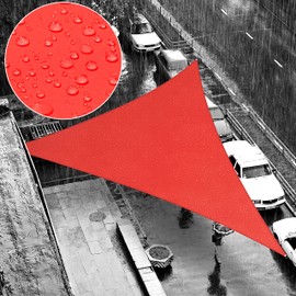 ShadeMart 11' x 18' x 21.1' Red Waterproof Shade Sail Sun Shade Sail Triangle Custom Size Water Resistant Canopy Awning Shelter, 95% UV Blockage for Outdoor Patio Carport