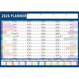 2026 Wall Planner UK A1 Wall Calendar 2026 Yearly Planner Calendar From Jan To Dec Office Home Weekends highlighted Folded With Extra Notes Space 59.4 x 84.1 cm