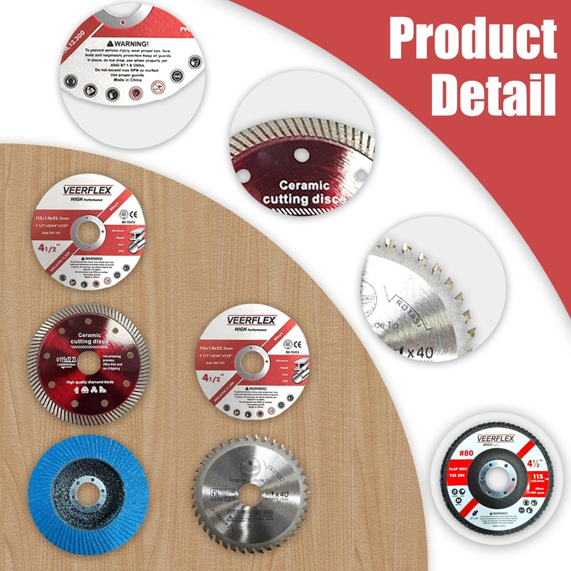 Cutting Discs 115mm, 5Pcs Angle Grinder Discs, 115mm Metal Cutting