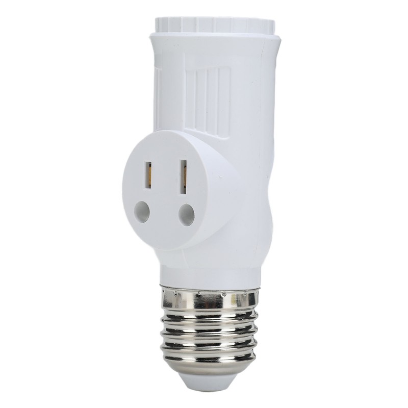 2Pcs 3 Prong Light Socket Adapter Plug White E26 Light