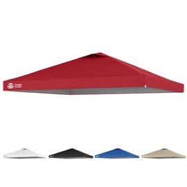 CROWN SHADES 12x12 Canopy Replacement Top - Only Compatible with Crown Shades RM144 Series, Silver Coated with Air Vent, Red (Top Only)