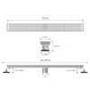 WEBANG 32 Inch Rectangular Linear Shower Floor Drain With Accessories,Quadrato