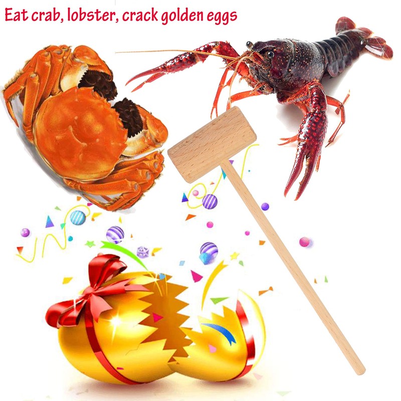 8.26" Wooden Crab Mallets Crab Hammers Lobster Seafood Crackers (16