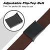 JASGOOD Canvas Web Belts Flip-Top Solid Black Military Buckle Mens