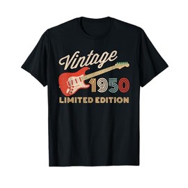Vintage 1950 Limited Edition Guitar Year Of Birth Birthday T-Shirt