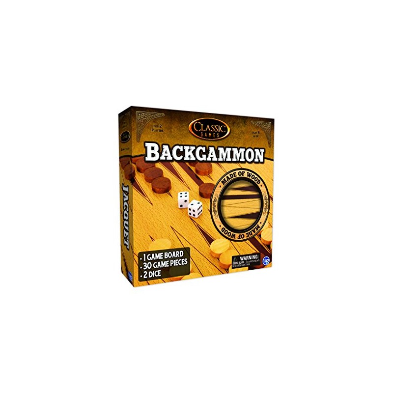 TCG Toys Solid Wood Backgammon, 10", 1032
