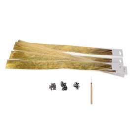 Beavorty Sparkling Metallic Hair Extensions with Wooden Crochet Hook Micro Rings and Clips Versatile Hairstyling Tool Set for Women