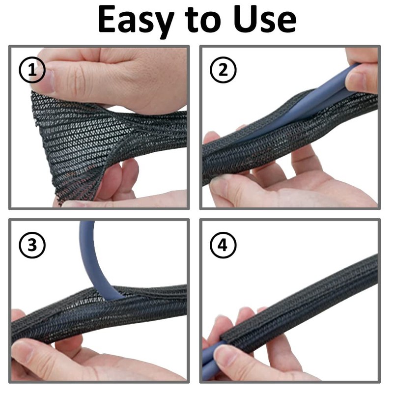 ETOPARS 19 mm Self-Closing Cable Sleeve, Braided Hose, Split Hoses,