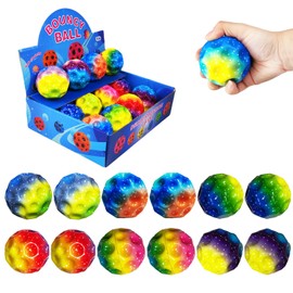 Super Bouncy Balls, Colorful High Bouncing Space Balls for Kids and Adults, Fun Outdoor Toys for Hand-Eye Coordination, Lightweight Foam Jump Balls (12 Pack)