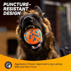 FUSOTO Dog Balls for Aggressive Chewers, Indestructible Dog Toys Ball, Durable Dog Toys Ball, Solid E-TPU Material Rubber Tennis Ball for Training Tough Dog Toys Catch and Fetch (Orange - 4 PCS)
