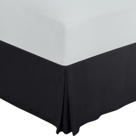 Utopia Bedding Full Bed Skirt - Soft Quadruple Pleated Ruffle - Easy Fit with 16 Inch Tailored Drop - Hotel Quality, Shrinkage and Fade Resistant (Full, Black)