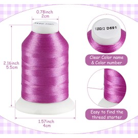 Thread for Sewing, Lemonfilter 6 Colors Sewing Thread Sets for Sewing Machine 550 Yards Per Spools Polyester Threads for Beginners, Hilos para Coser for Sewing, Hand Stitching or Embroidery（Purple