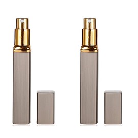 Mayan's Secret Travel Perfume Atomizer, Refillable Bottles Empty Perfume Container Fragrance Atomizer 12ml Aluminum Housing Glass Sprayer, Set of 2 Spray Pump Bottle for Men and Women