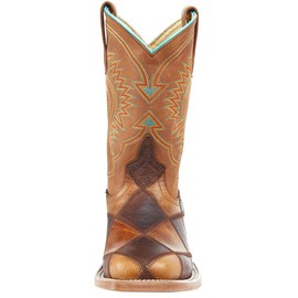 Anderson Bean Kid's Insane In The Membrane Patchwork Cowboy Boots Brown/Turquoise 6
