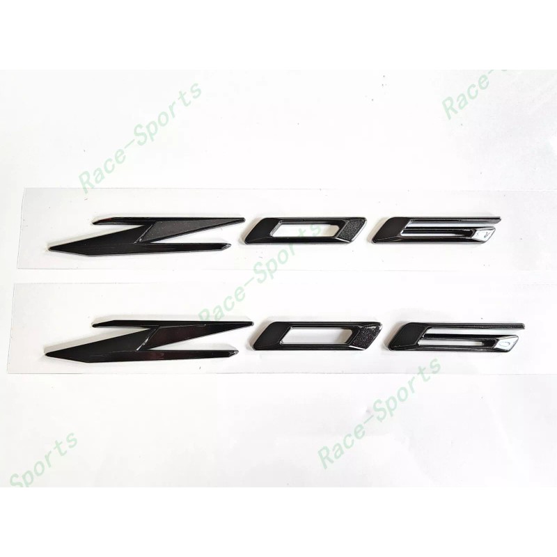 Corvette 2PCS Gloss Flash Black Side Z06 Emblem Badge For