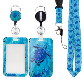 Lanyards for Id Badges Holder Retractable Clip Cute Badge Holder with Lanyard for Keys and BadgeReel Name Badges Holders Teacher Gifts Blue Heavy Duty Cute Breakaway Lanyards Badge