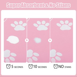 JUCFHY Pet Feeding Mat - Absorbent Dog Food Mat, No Stains, Waterproof, Easy Clean, Pink, 21''15''