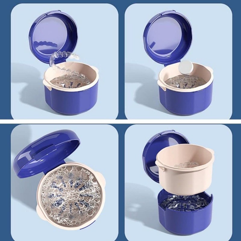 Andy's Orchids Denture Cup, Braces Denture Storage Box, Soaking Container,