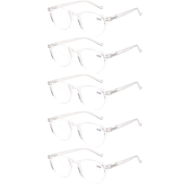 NORPERWIS 5 Pairs Reading Glasses - Standard Fit Spring Hinge