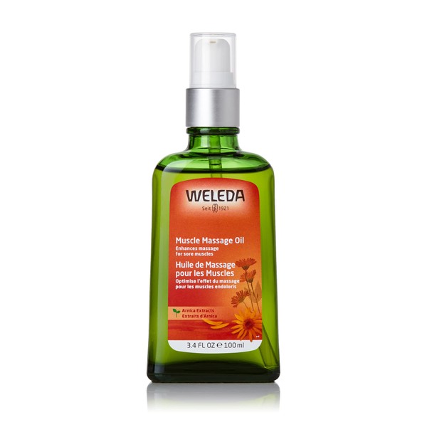 Weleda Arnica Muscle Massage Oil, 3.4 Fluid Ounce, Plant Rich Massage Oil with Arnica, Birch, Sunflower and Olive Oils