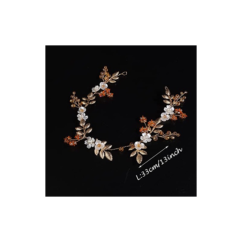 JWICOS Diadema de novia con hojas y flores, accesorio para