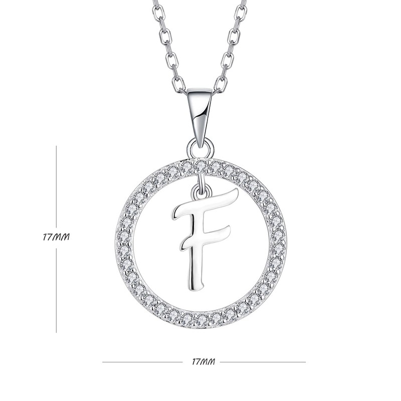 Starnny Initial Necklace 925 Sterling Silver F Initial Letter Alphabet
