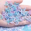 70 Pieces ABS Moon Shape Bead.Pearl Resin Moon Charms Blue