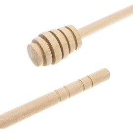 ICEYLI 4 Pcs (6.3 Inches) Wooden Honey Mixing Stirrer Honey Dipper Sticks Honey Comb Stick Honey Spoon Collecting Dispensing Drizzling Jam