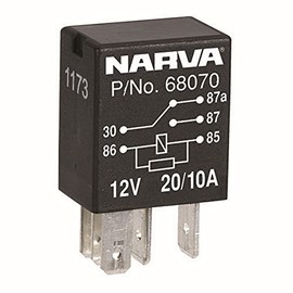 Narva 12V 20A/10A Change-Over Contacts 5 Pin Relay with Resistor Blister Pack