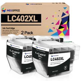 MEGOFFICE Compatible Ink Cartridge Replacement for Brother LC402XL Black Ink Cartridge for Brother LC402BK LC402XLBK LC402XL Ink Compatible for MFC-J5340DW MFC-J6540DW MFC-J6740DW MFC-J6940DW (2-Pack)