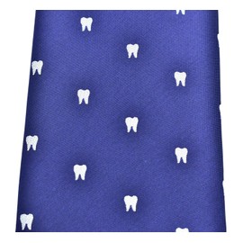 Dentist Necktie - Tooth and Teeth Design - Gift for Dentist or Oral Hygienist - Orthodontist Tie