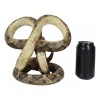 Rustic Western Coiled Diamondback Rattlesnake Snake Double Wine Bottles Holder