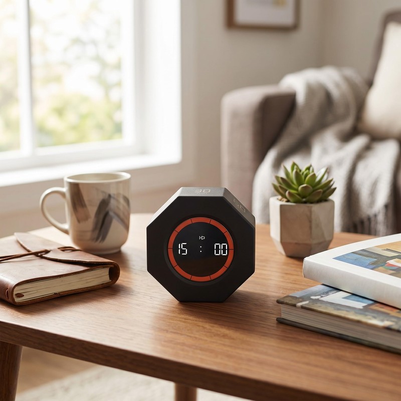 Pomodoro Timer, Hexagon Flip Timer, Desk Productivity Cube Timers with