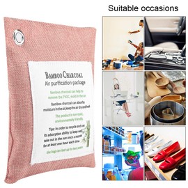 Purificador de Aire Bolsa de Carbón de Carbón Activado Eliminador de Olores Eliminador de Zapatos para El Hogar Desodorante para Fridgerator Inodoro Baños Gabinete(Marfil & Color)