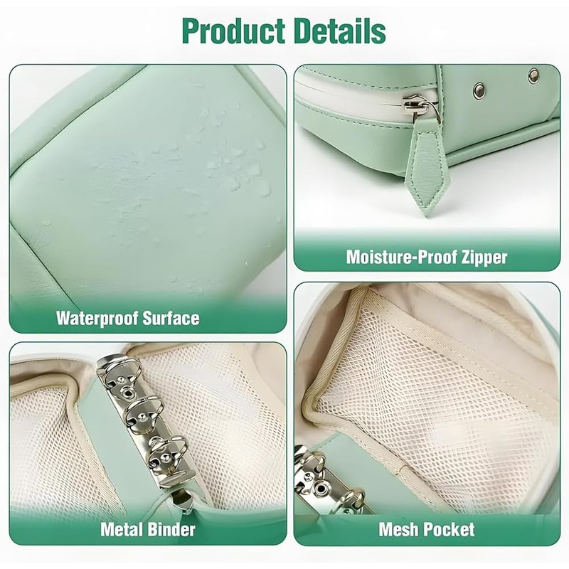 Waterproof Pill Pouch Set, Pill Organizer Binder with 14 Color-Coded