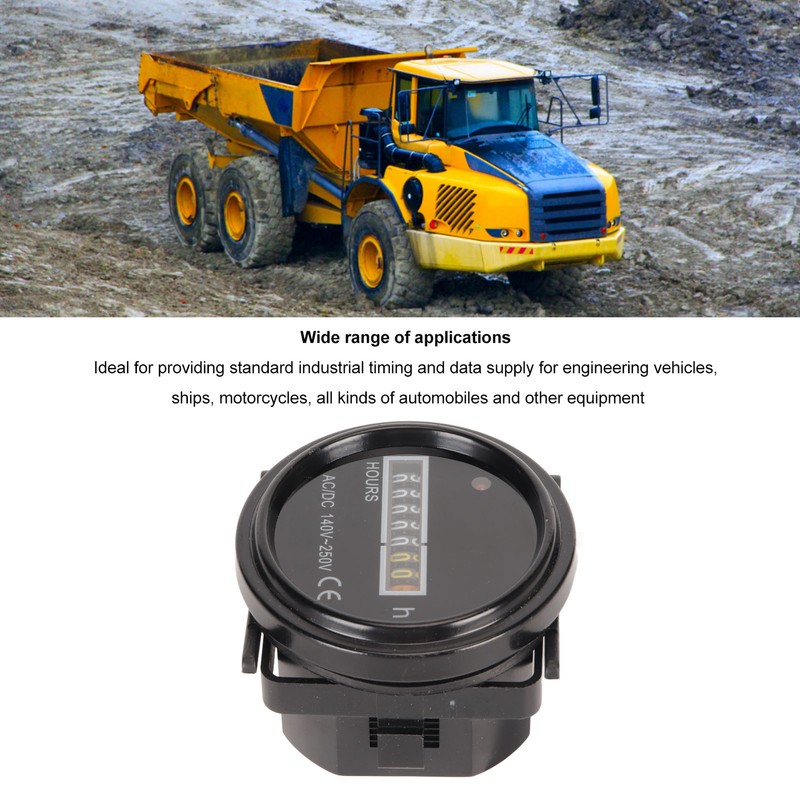 Round Hour Meter Professional High Accuracy 140‑ AC DC Mechanical