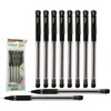 HAUSER Flix 10 x 0.7mm BLACK Smooth Ballpoint Pens Rubber