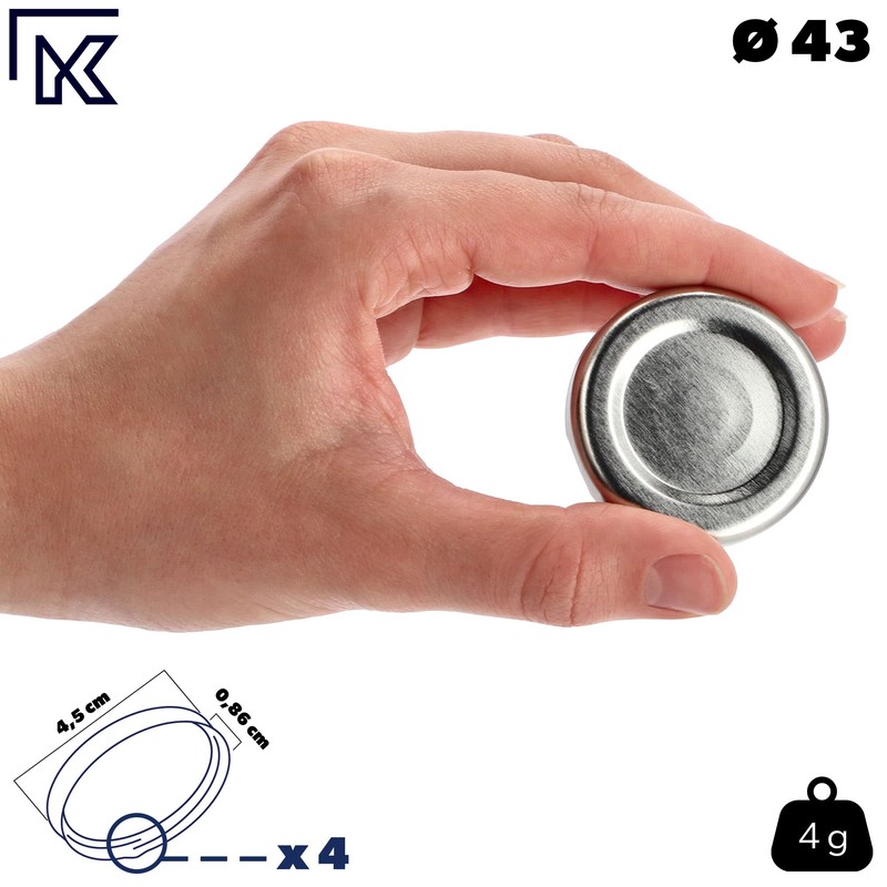 KADAX Screw Cap fi43 mm, Twist-Off Lid Set Made of