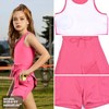 Girls Sleeveless Tennis Dress Tank Top Skorts Skirts High Waist