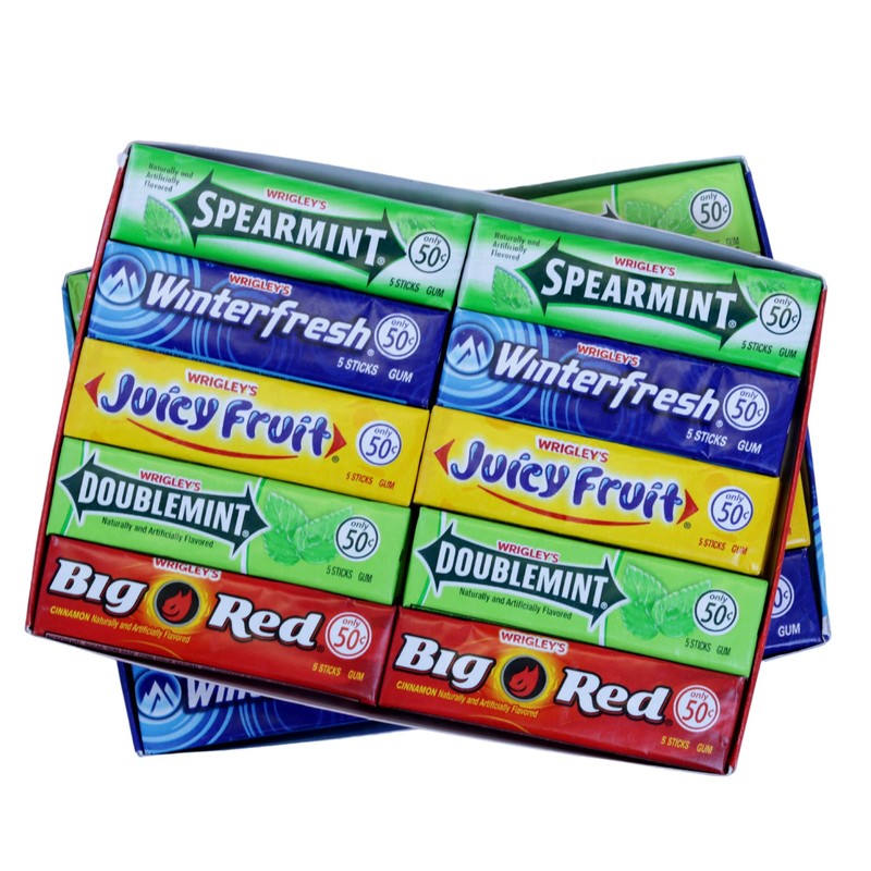 Wrigley's Chewing Gum Assortment 40 Packs - 8 packs of