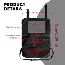 QZTYTY 2PCS Car Backseat Organizer, Car Organizers and Storage, Kick Mats Back Seat Protector with Touch Screen Tablet Holder, Universal Road Trip Storage Essentials Car Storage Pocket for Car (2PCS)