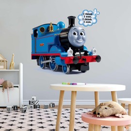 Children I Think I Can I Think I Can Cute Quote Wall Decal Decoration Railway Locomotive and Friends Kids Cartoon Character Train Thomas Lasts Years and Easily Removable - Size: 20 in(W) x 18 in(H)
