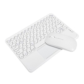 BT Keyboard Mouse Combo BT3.0 Wireless Rechargeable Keyboard Ergonomic Mouse Set Slim Design Support Android iOS Windows White