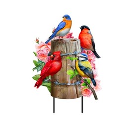 Briarwood Lane Fence Post Birds Metal Art